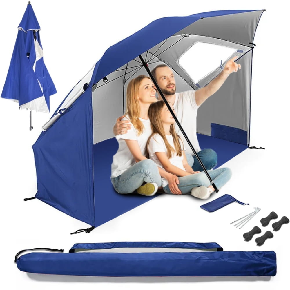 Strandparasol - XXL - 220x135cm - blauw