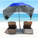 Strandparasol - XXL - 220x135cm - blauw