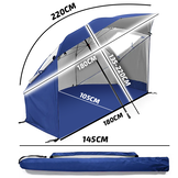 Strandparasol - XXL - 220x135cm - blauw