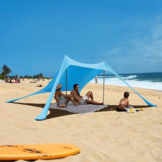 Strandtent TARP - 210x200cm - verstelbaar - blauw - 4 personen
