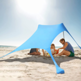 Strandtent TARP - 210x200cm - verstelbaar - blauw - 4 personen