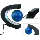 Zwevende wereldbol - magnetisch - LED - 17,5 cm - zwart, blauw
