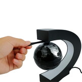 Zwevende wereldbol - magnetisch - LED - 17,5 cm - zwart