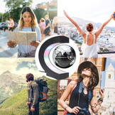 Zwevende wereldbol - magnetisch - LED - 17,5 cm - zwart