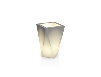 Bloempot VASO - 40x25x59cm - met LED verlichting - wit