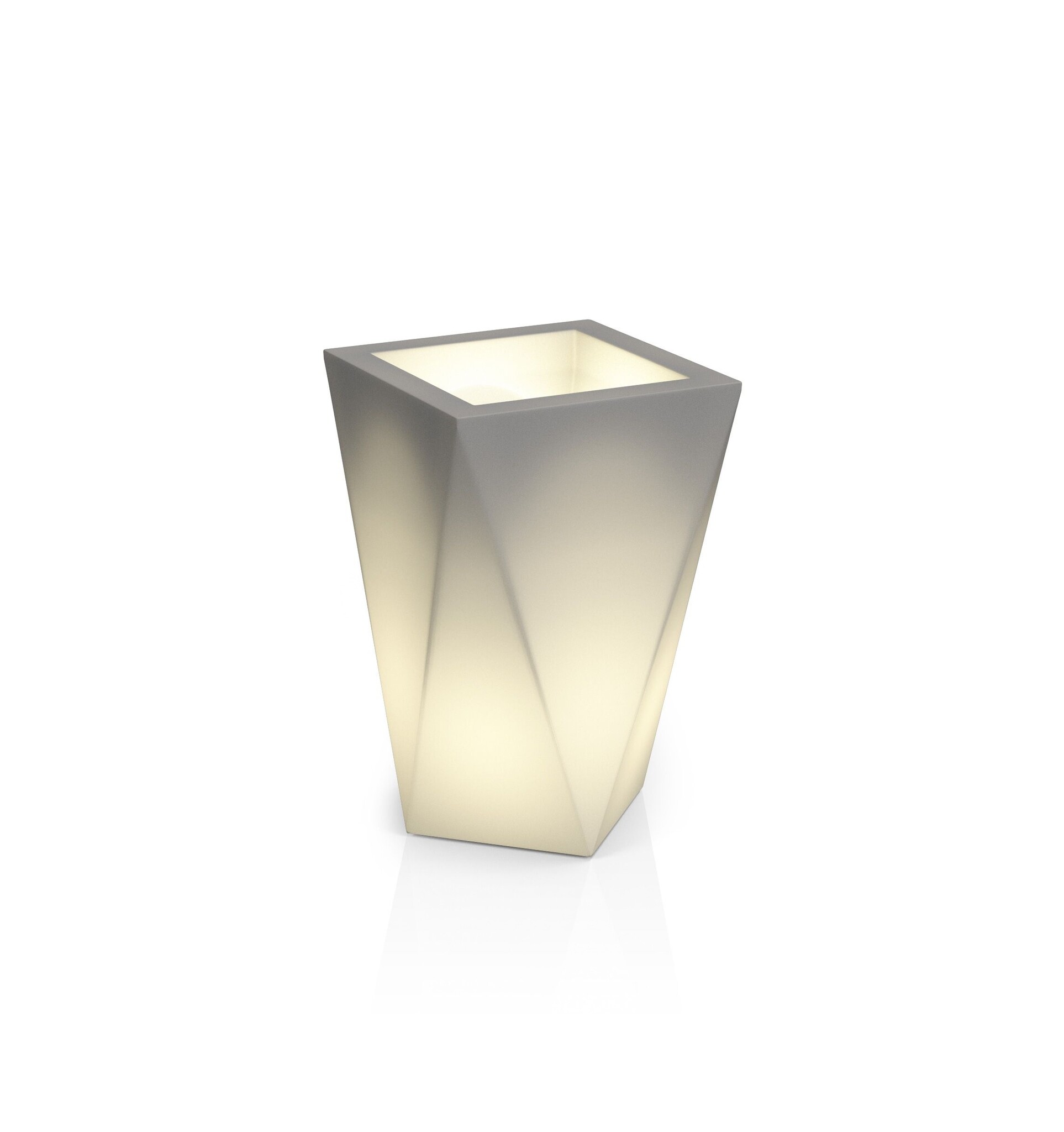 Bloempot VASO - 40x25x59cm - met LED verlichting - wit