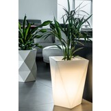 Bloempot VASO - 40x25x59cm - met LED verlichting - wit