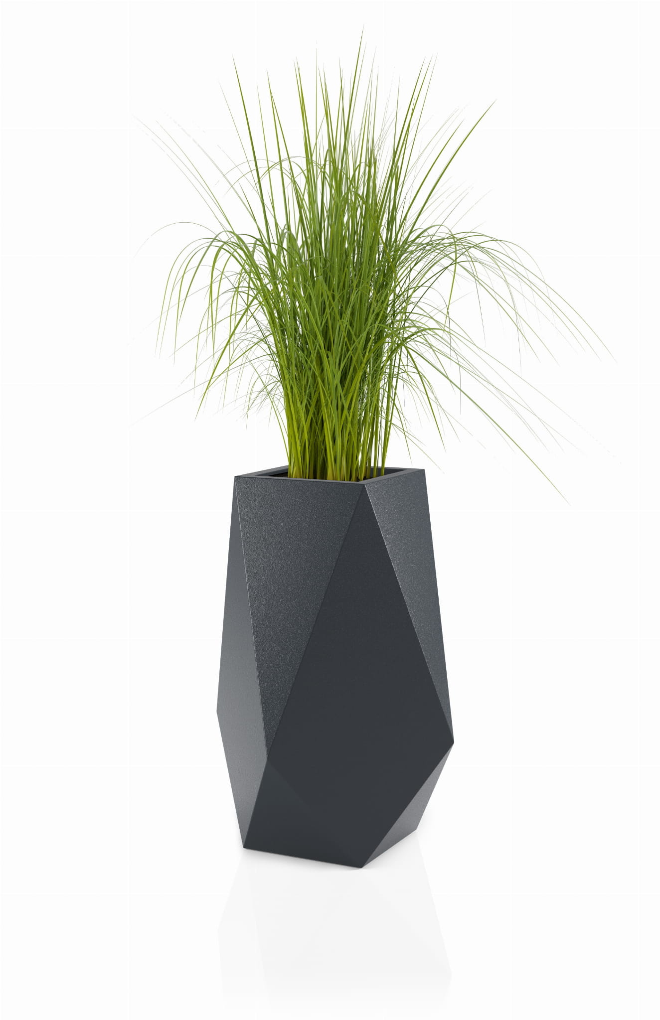 Bloempot VOLCANO - 42x30x80cm - kunststof - antraciet