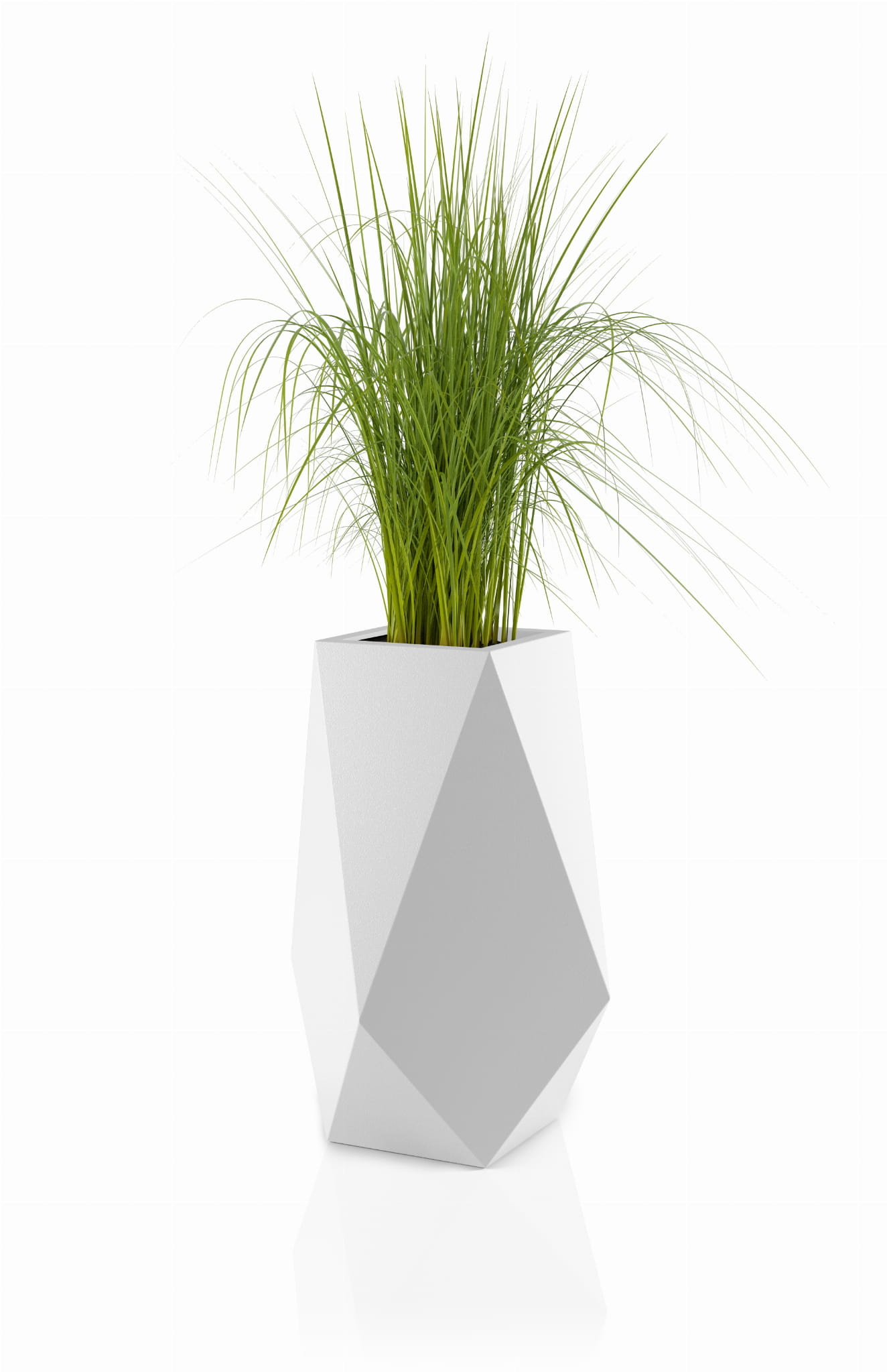 Bloempot VOLCANO - 42x30x80cm - kunststof - wit