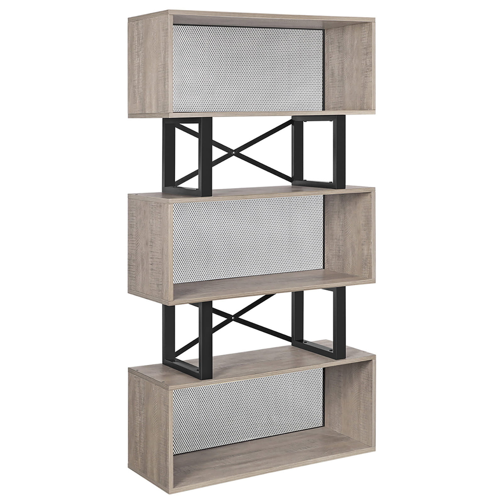 Boekenkast - boekenrek - 80x30x149cm - loftstijl - grijs zwart