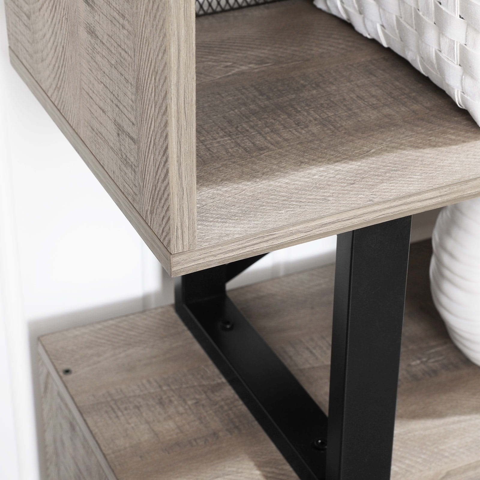 Boekenkast - boekenrek - 80x30x149cm - loftstijl - grijs zwart
