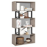 Boekenkast - boekenrek - 80x30x149cm - loftstijl - grijs zwart