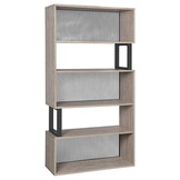 Boekenkast - boekenrek - 80x30x149cm - 5 planken - grijs zwart