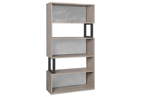 Boekenkast - boekenrek - 80x30x149cm - 5 planken - grijs zwart