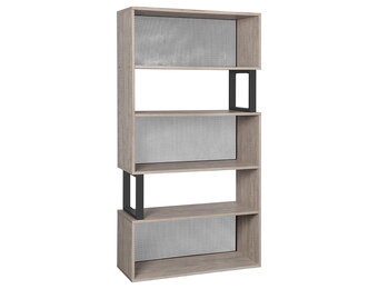 Boekenkast - boekenrek - 80x30x149cm - 5 planken - grijs zwart