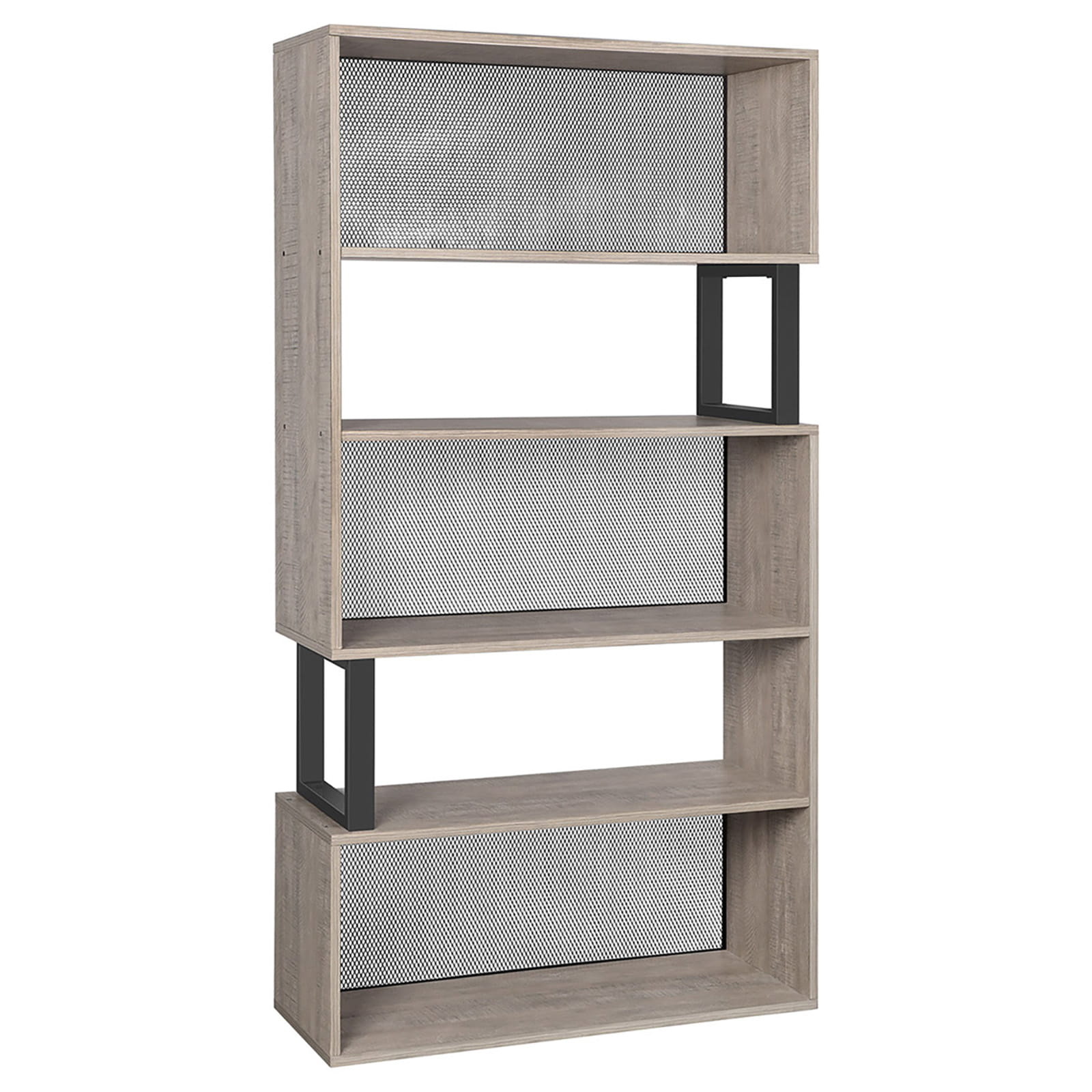 Boekenkast - boekenrek - 80x30x149cm - 5 planken - grijs zwart