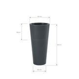 Bloempot HABANA - 40x30x80cm - waterdicht - antraciet