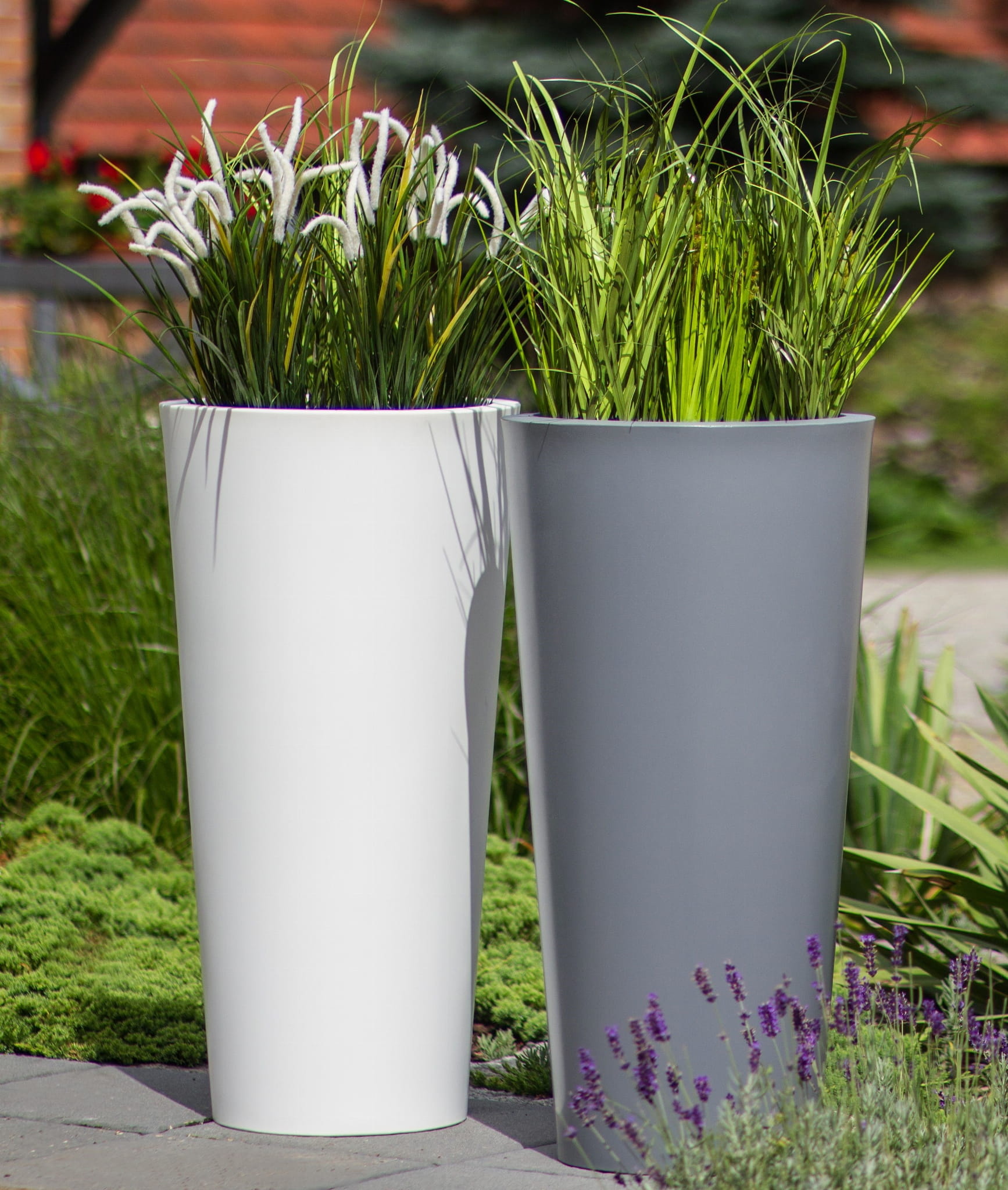 Bloempot HABANA - 40x30x80cm - waterdicht - wit