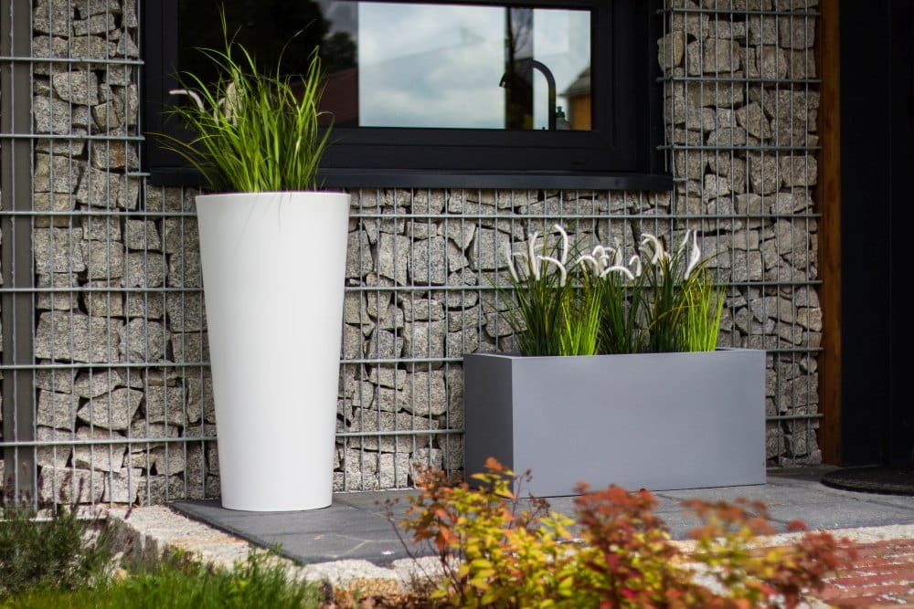 Bloempot HABANA - 40x30x80cm - waterdicht - wit