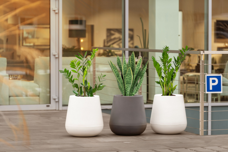 Bloempot LAGO - 47x23x50cm - kunststof - wit
