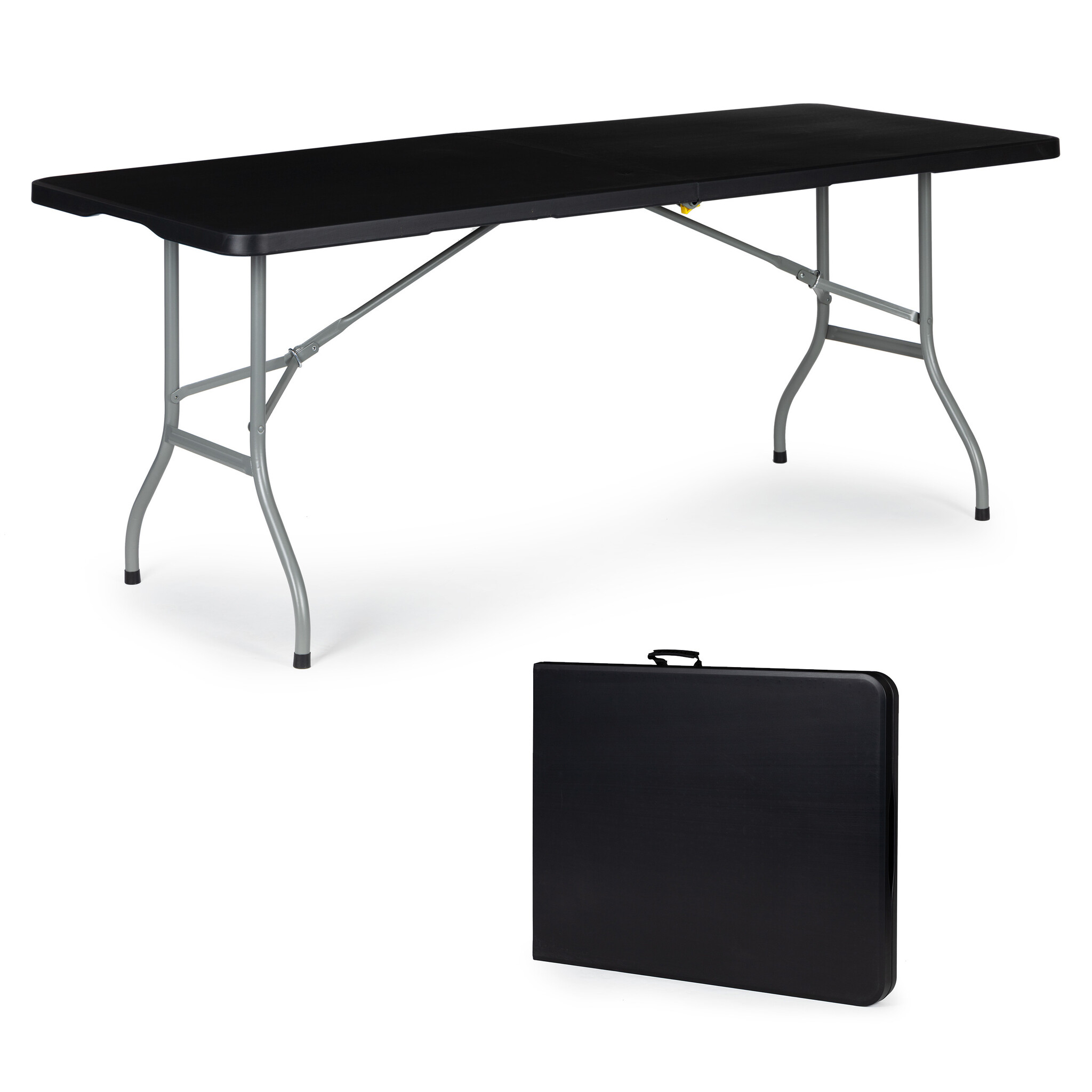 Campingtafel - inklapbaar - 153x70x73,5cm - zwart