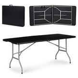 Campingtafel - inklapbaar - 153x70x73,5cm - zwart