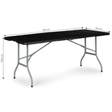 Campingtafel - inklapbaar - 153x70x73,5cm - zwart