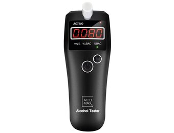 Blaastest alcohol ACT600 - 5 mondstukken - 0-2‰ - LCD display