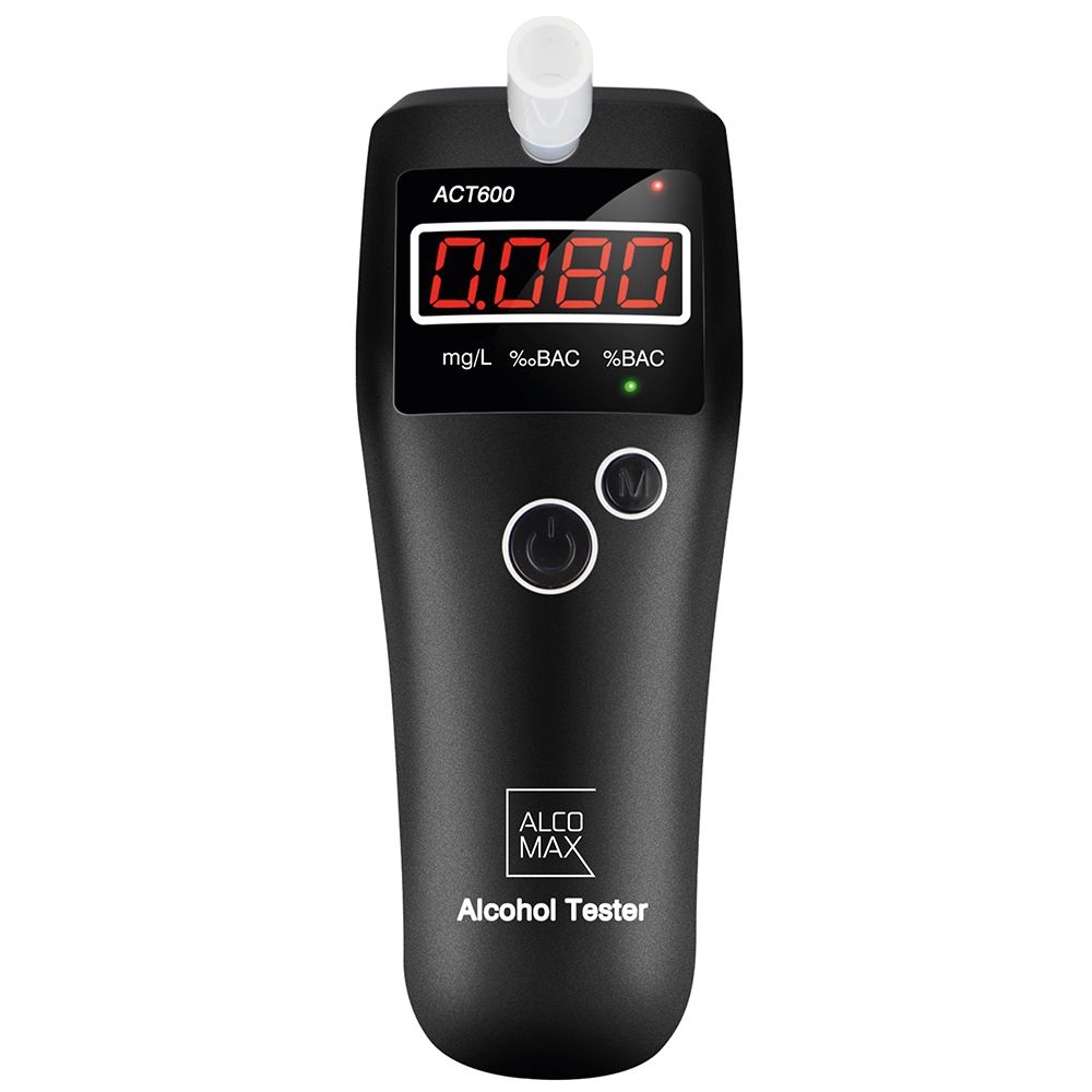 Blaastest alcohol ACT600 - 5 mondstukken - 0-2‰ - LCD display
