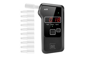 Blaastest alcohol AX9 - met 10 mondstukken - 0-2‰ - LCD display