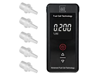 Blaastest alcohol PLATINUM - 5 mondstukken - 0-2‰ - LCD display