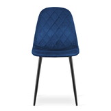 Velvet eetkamerstoel ASTI - set van 4 eetstoelen - marineblauw
