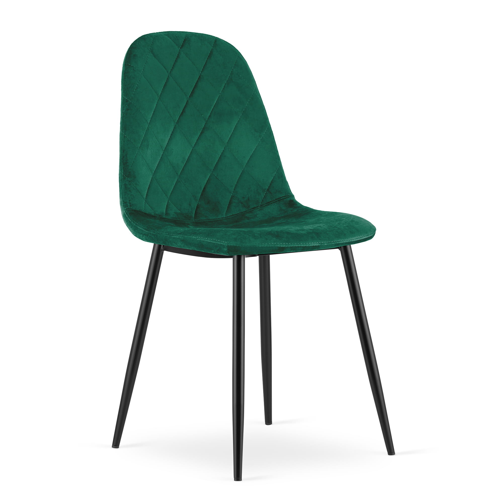 Velvet eetkamerstoel ASTI - set van 4 eetstoelen - donkergroen
