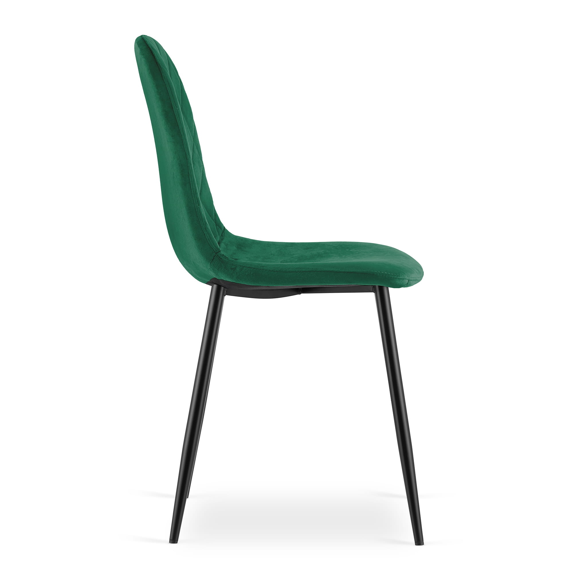 Velvet eetkamerstoel ASTI - set van 4 eetstoelen - donkergroen