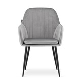 Velvet eetkamerstoel LUGO - met armleuning - zilvergrijs