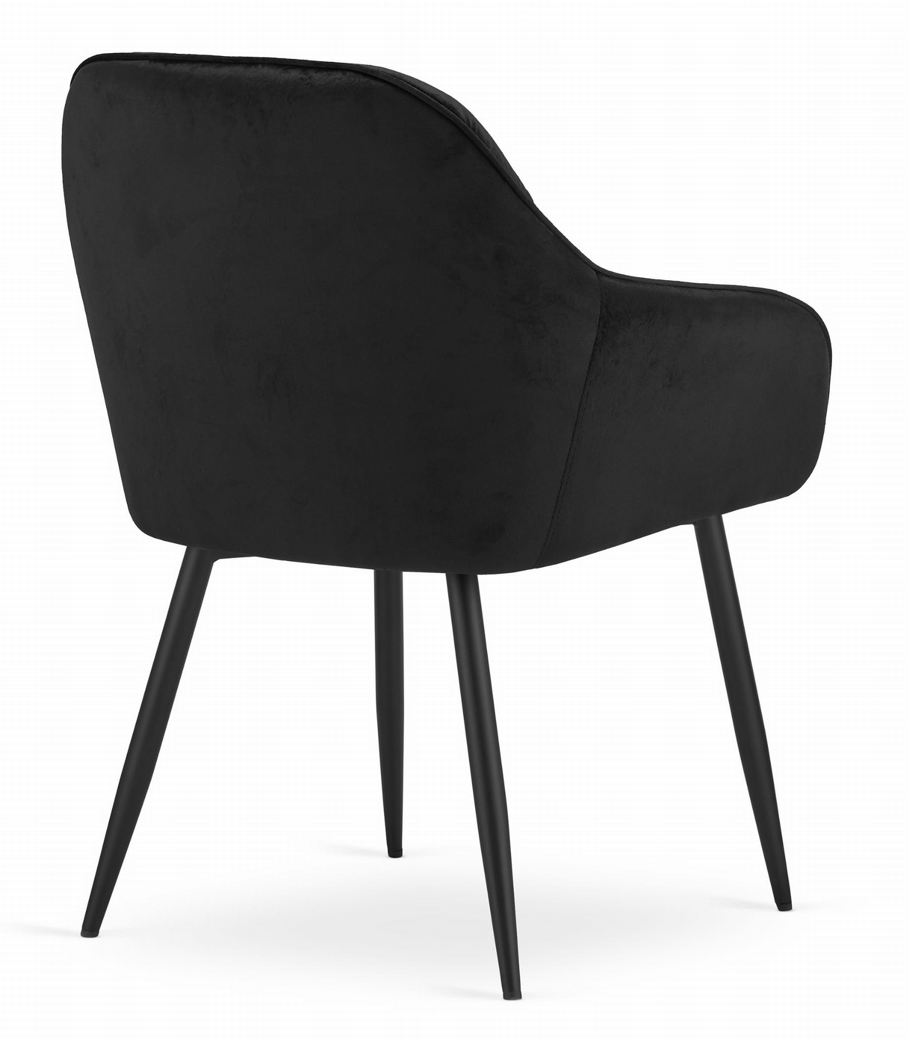Velvet eetkamerstoel FORIO - met armleuning - set van 2 - zwart