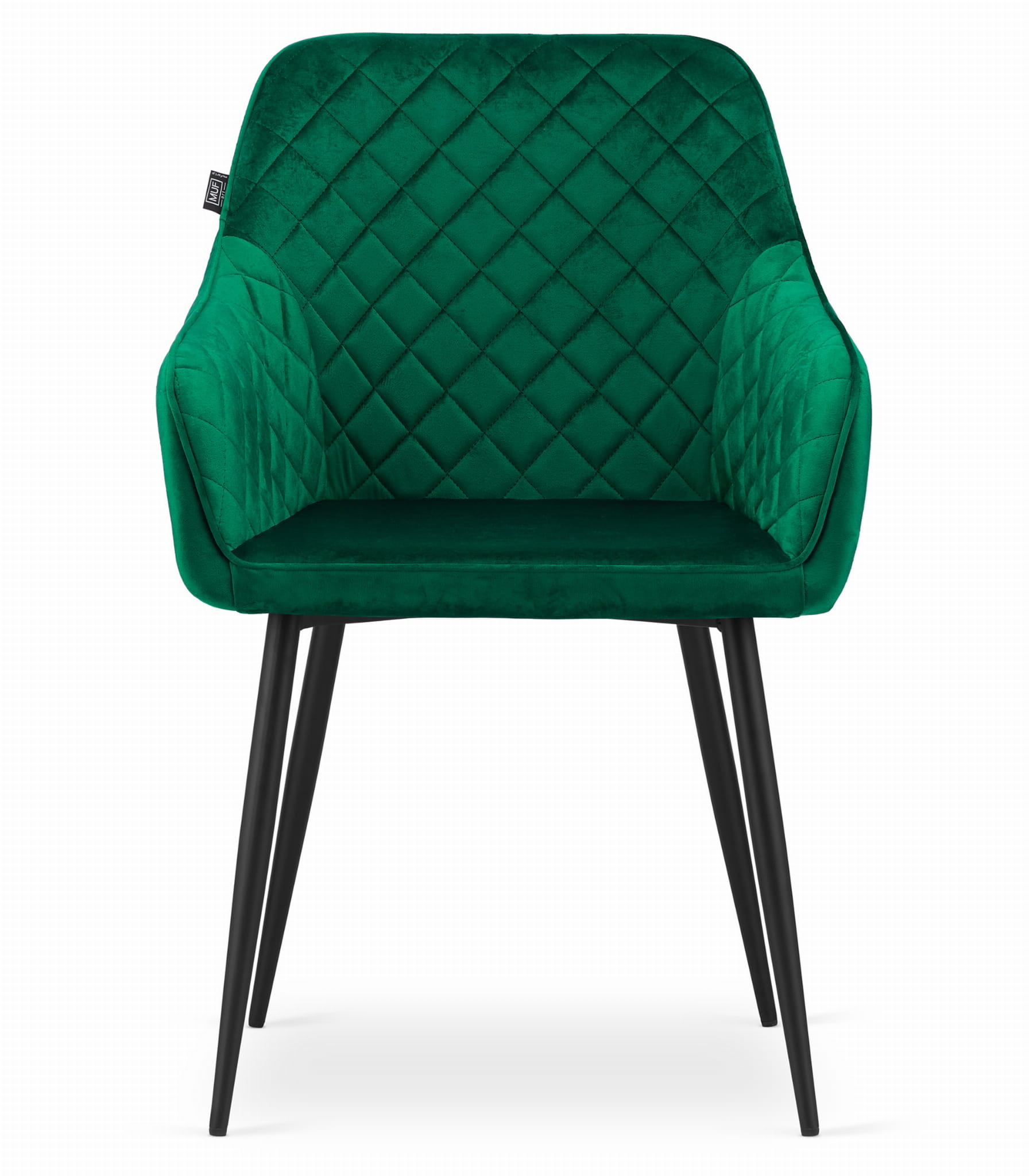 Velvet eetkamerstoel NUGAT - met armleuning - groen - set van 2