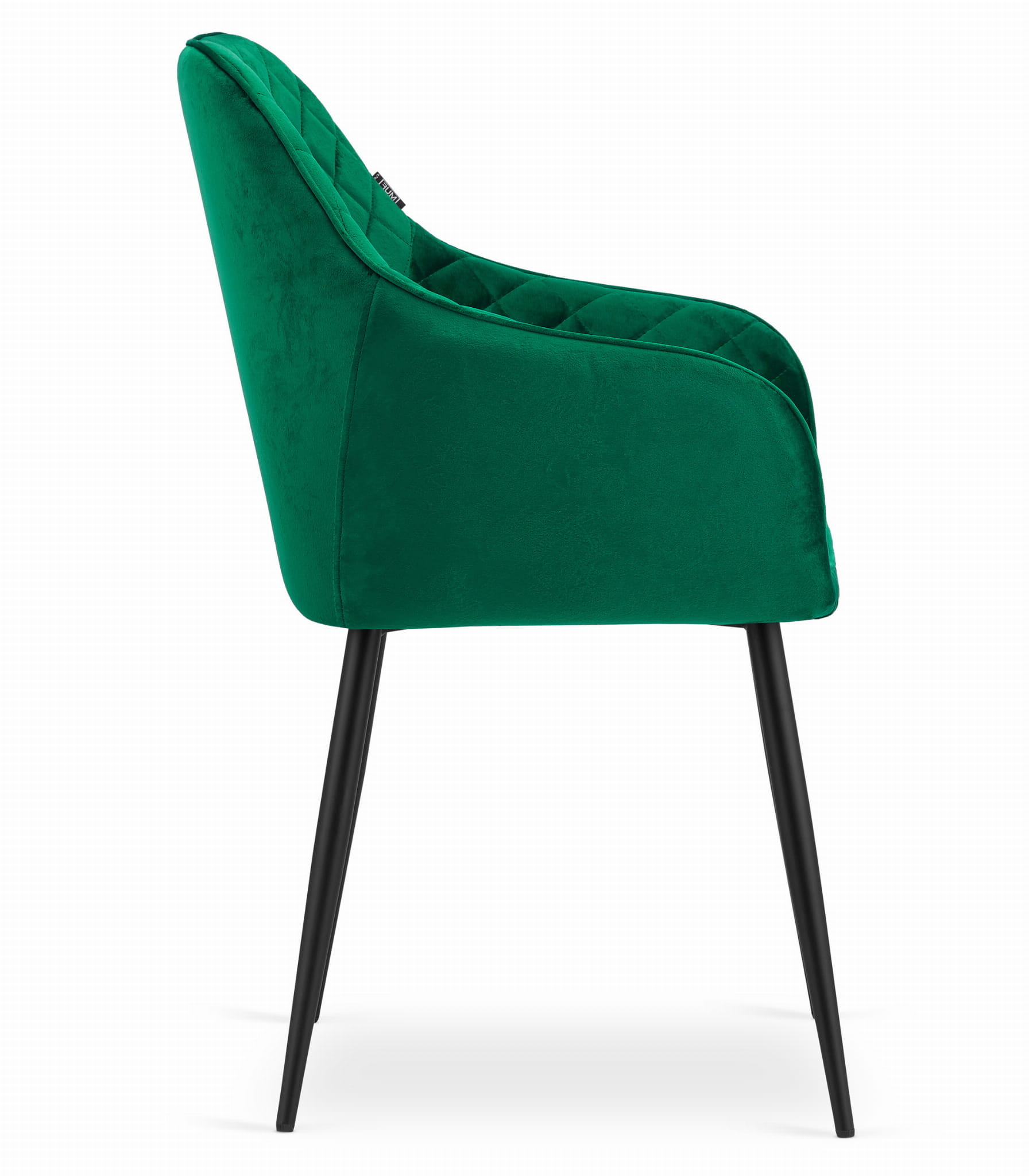 Velvet eetkamerstoel NUGAT - met armleuning - groen - set van 2