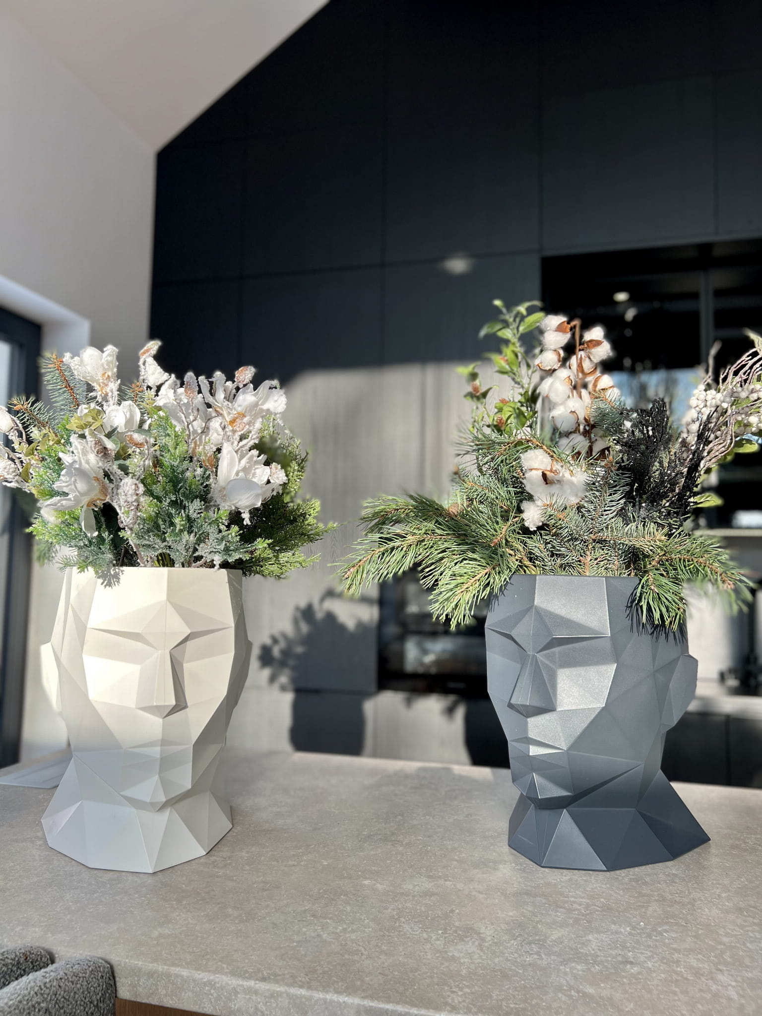 Bloempot - Adonis - 39x25x40cm - polyethyleen - antraciet