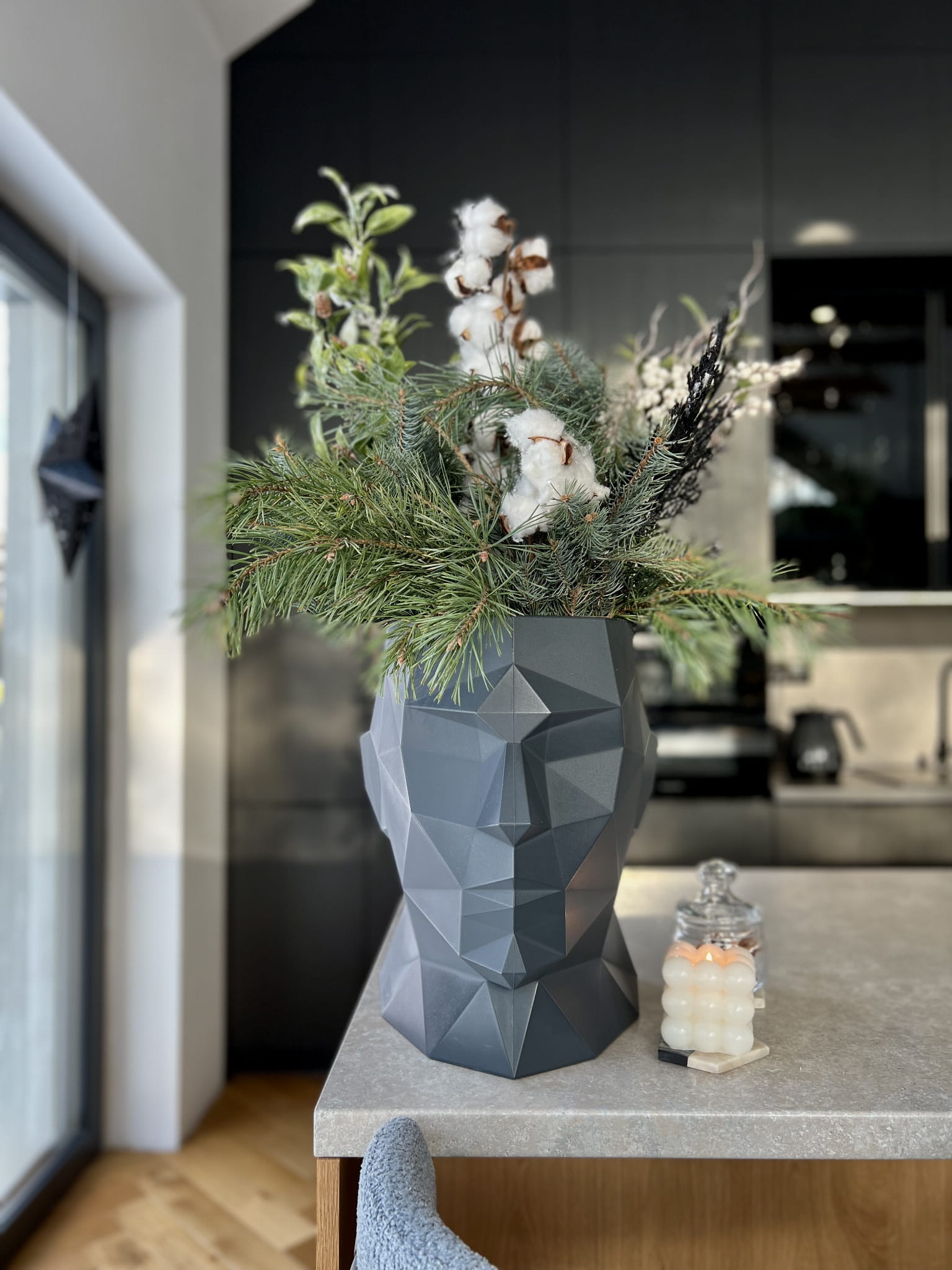 Bloempot - Adonis - 39x25x40cm - polyethyleen - antraciet
