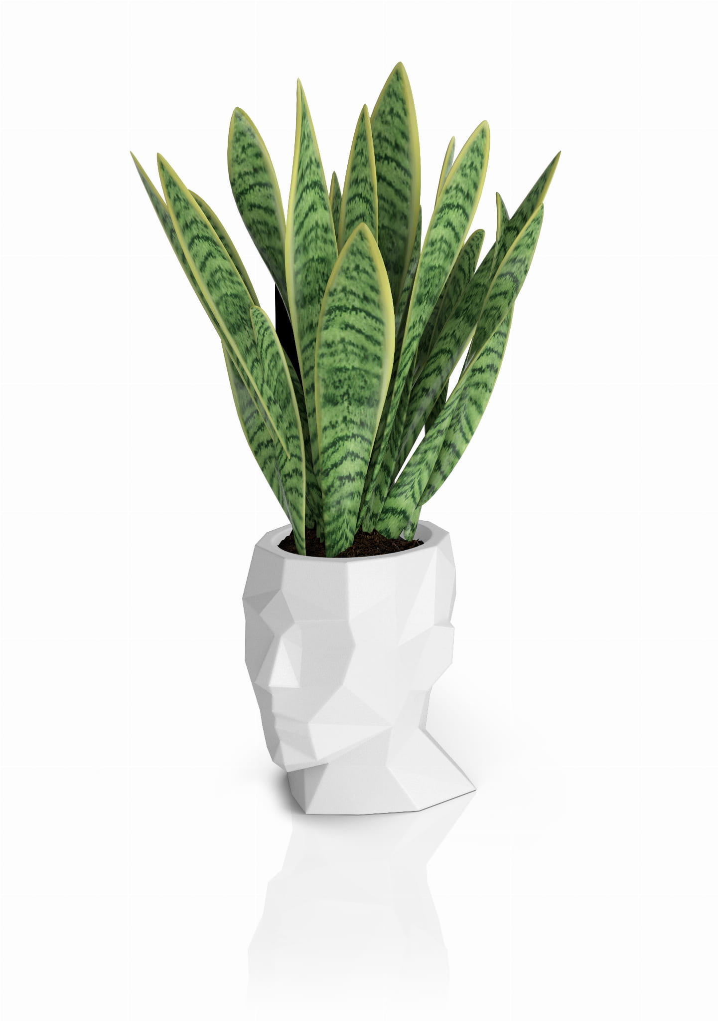 Bloempot ADONIS - 39x25x40cm - polyethyleen - wit