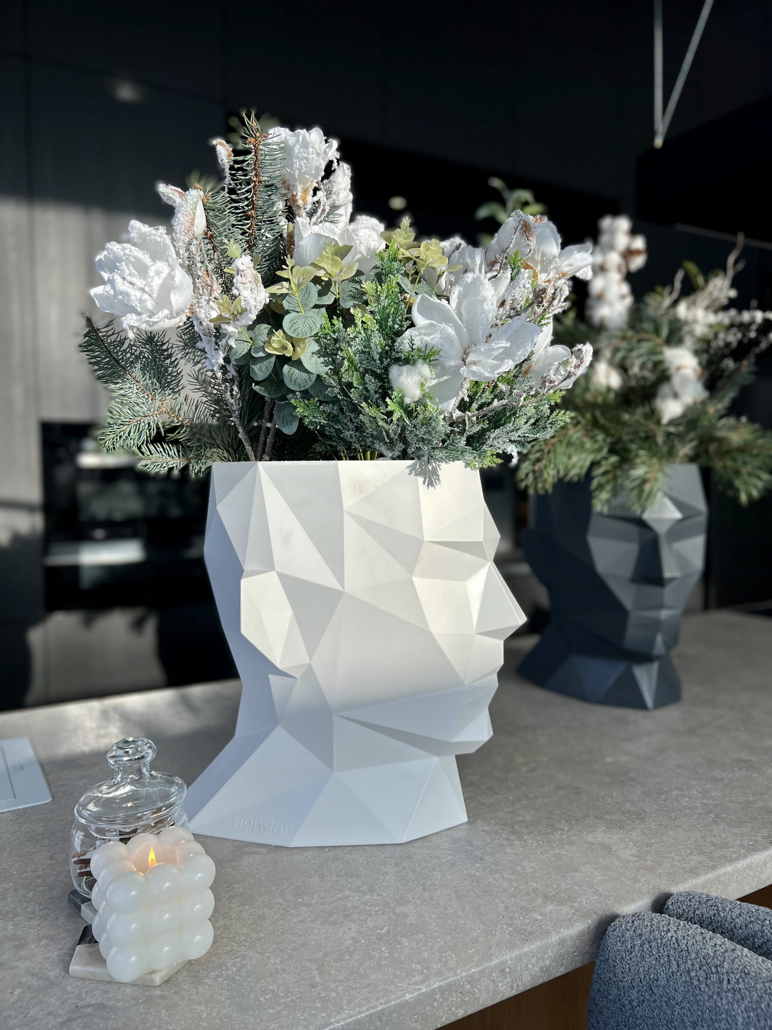 Bloempot ADONIS - 39x25x40cm - polyethyleen - wit