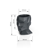 Bloempot ADONIS - 39x25x40cm - polyethyleen - wit