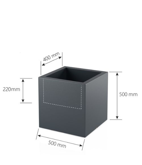 Bloempot PIXEL POT - 50x22x50cm - polyethyleen - wit
