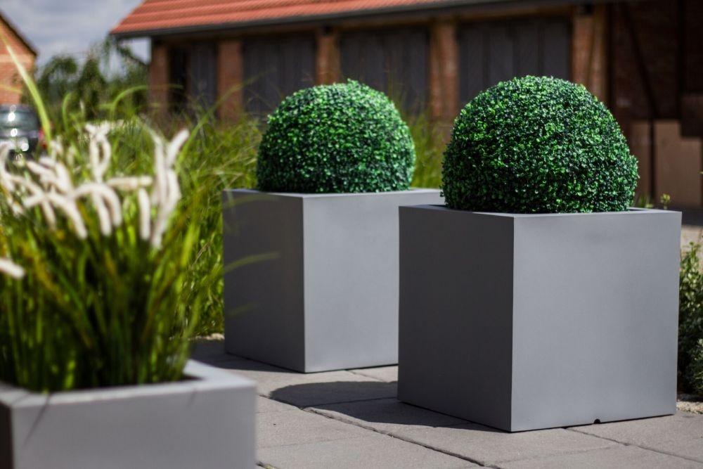 Bloempot PIXEL POT - 50x22x50cm - hoge bloempot - antraciet