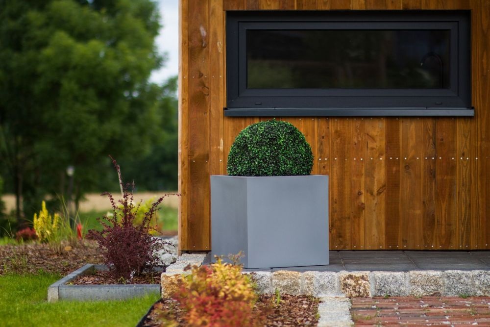 Bloempot PIXEL POT - 50x22x50cm - hoge bloempot - antraciet