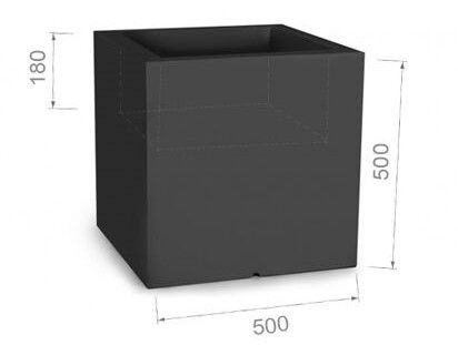Bloempot PIXEL POT - 50x22x50cm - hoge bloempot - antraciet