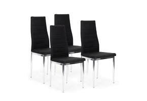 Eetkamerstoelen - set van 4 eettafel stoelen - eco-leer - zwart