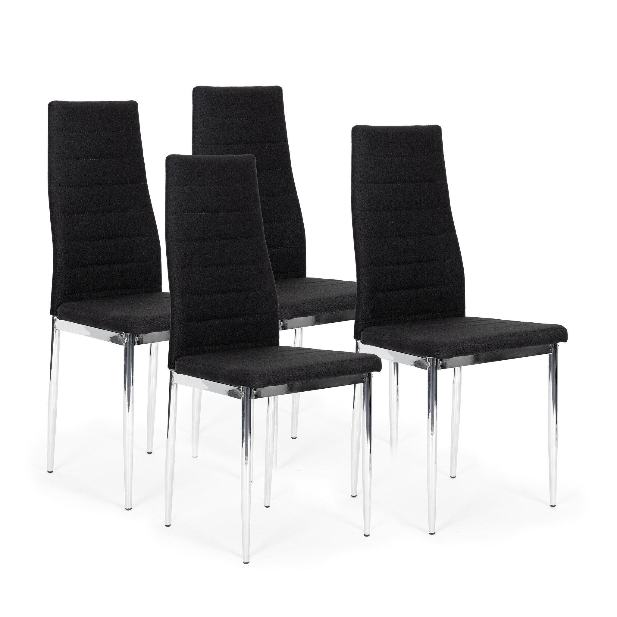 Eetkamerstoelen - set van 4 eettafel stoelen - eco-leer - zwart