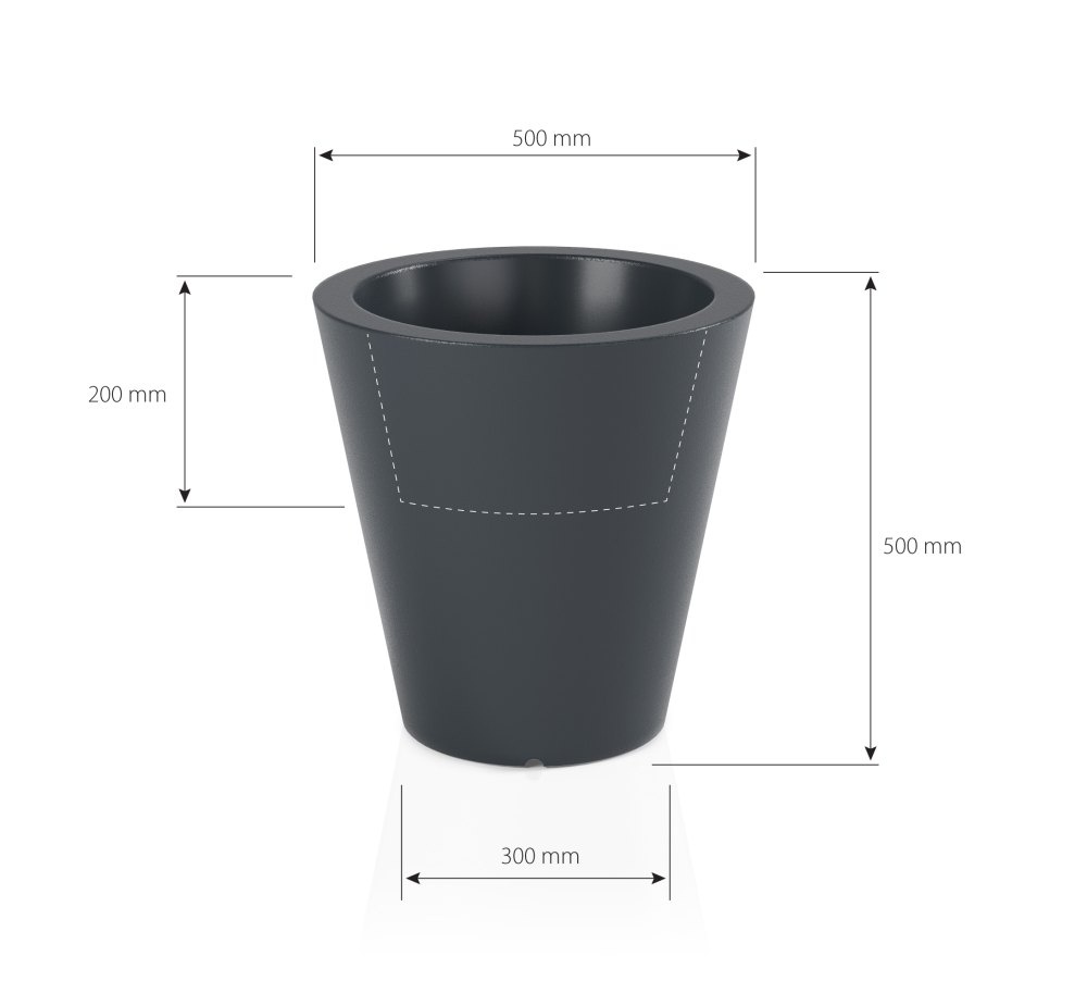 Bloempot OVO - 30x20x50cm - polyethyleen - wit